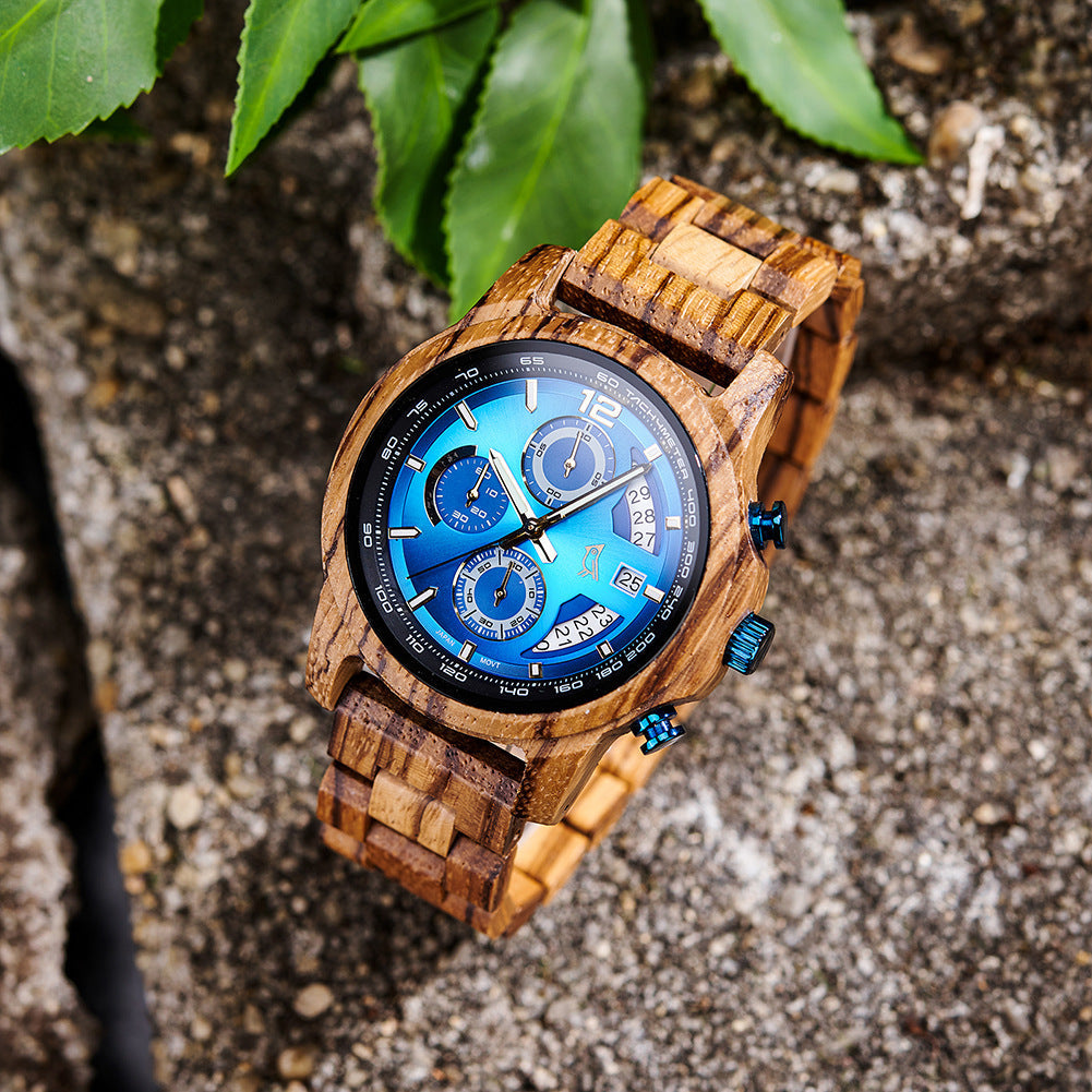 Vintage Wooden Watch For Young Men