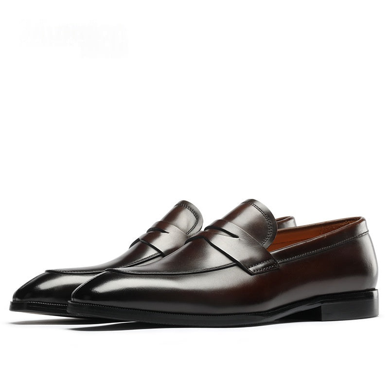 Mens Casual Leather Slip On Shoes Trendy For Summer
