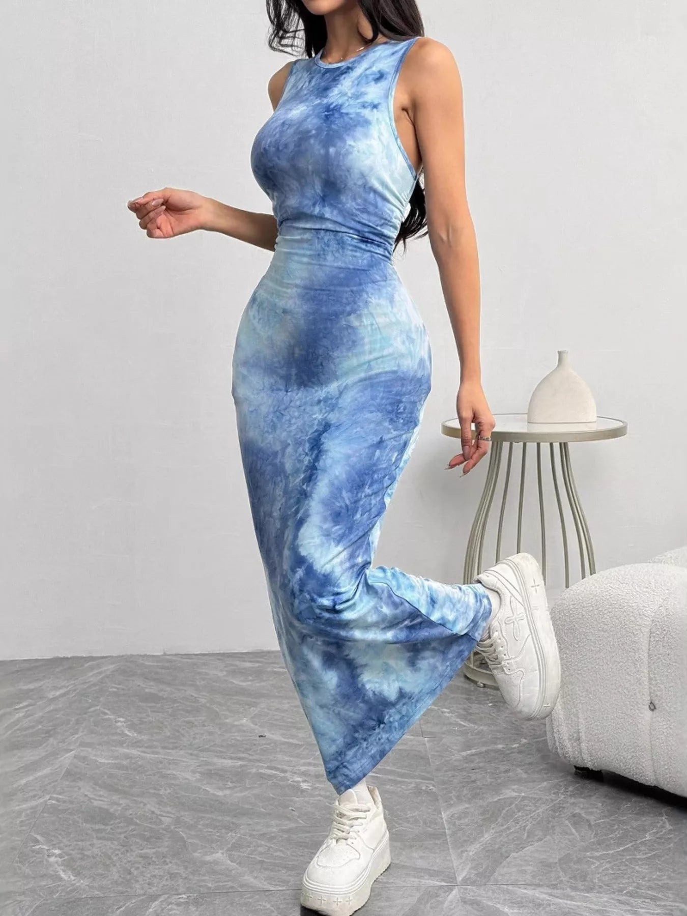 Tie-Dye Bodycon Maxi Dress