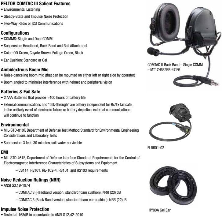 3M Peltor ComTac III Tactical Advanced Combat Headset