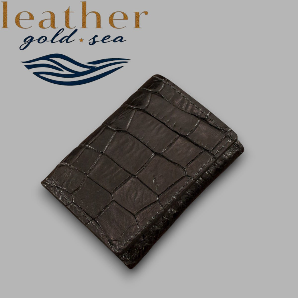 Trifold Leather Wallet – Alligator Style | Brown Wallets For Men