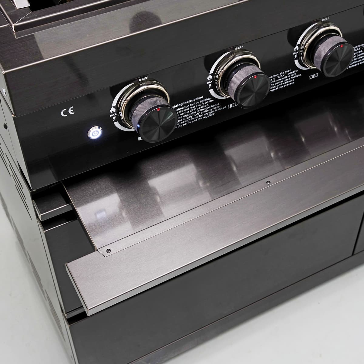 104" 4-Burner 72,000 BTU Black Outdoor Kitchen Bar Barbecue Island Grill + Wine Cooler + Sink