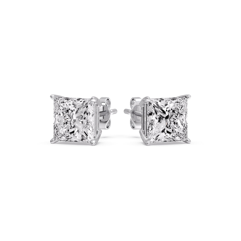 Princess-Cut Diamond Solitaire Stud Earrings [IGI Certified]