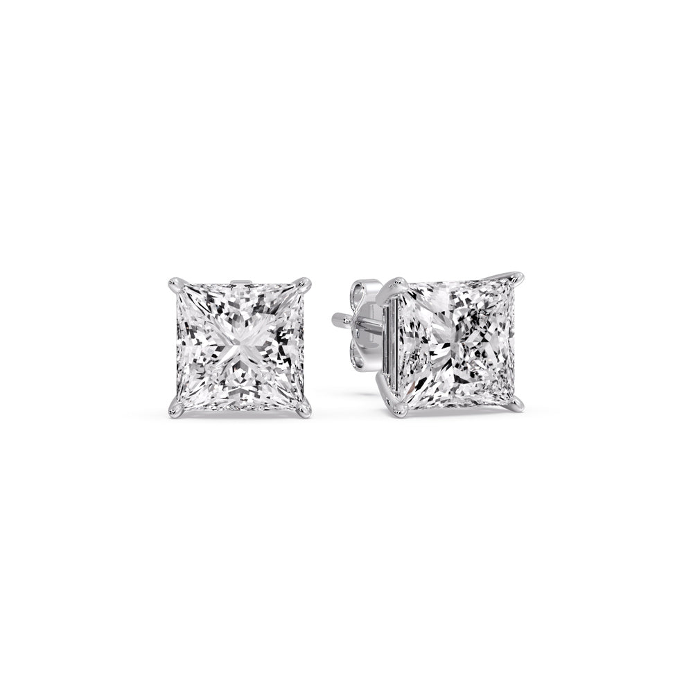 Princess-Cut Diamond Solitaire Stud Earrings [IGI Certified]
