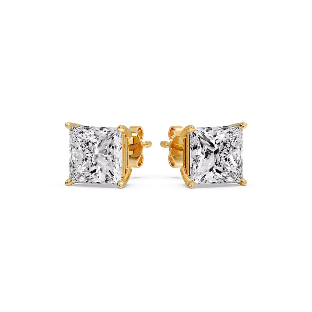Princess-Cut Diamond Solitaire Stud Earrings [IGI Certified]