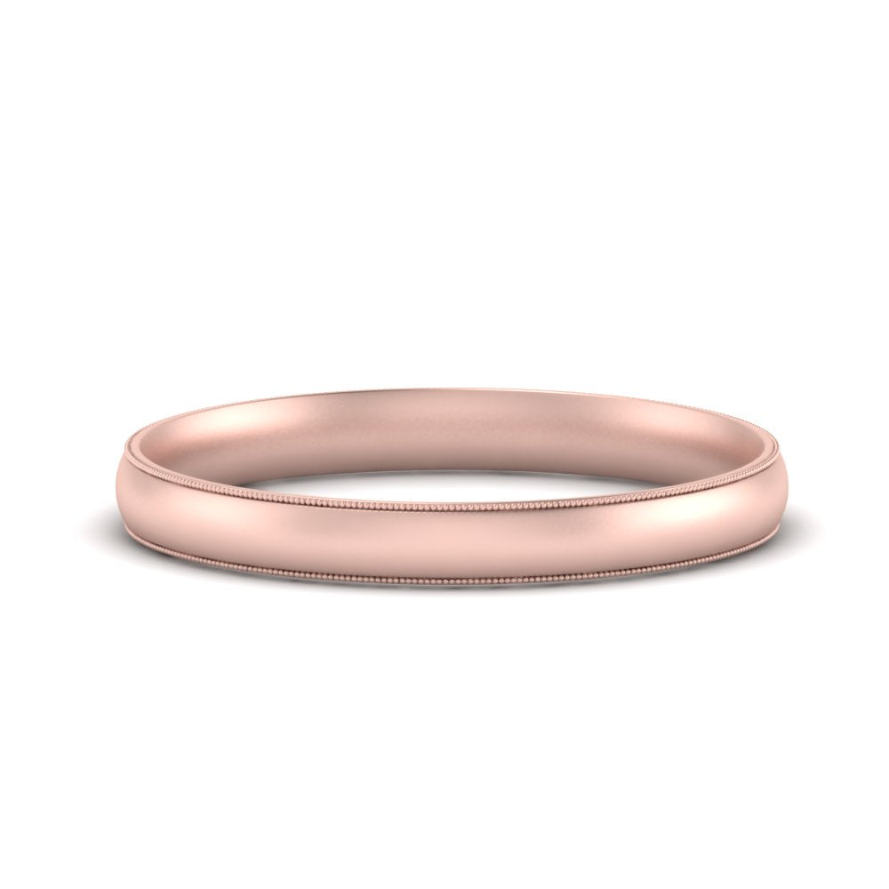 4 mm Milgrain Comfort Fit Mens Wedding Band