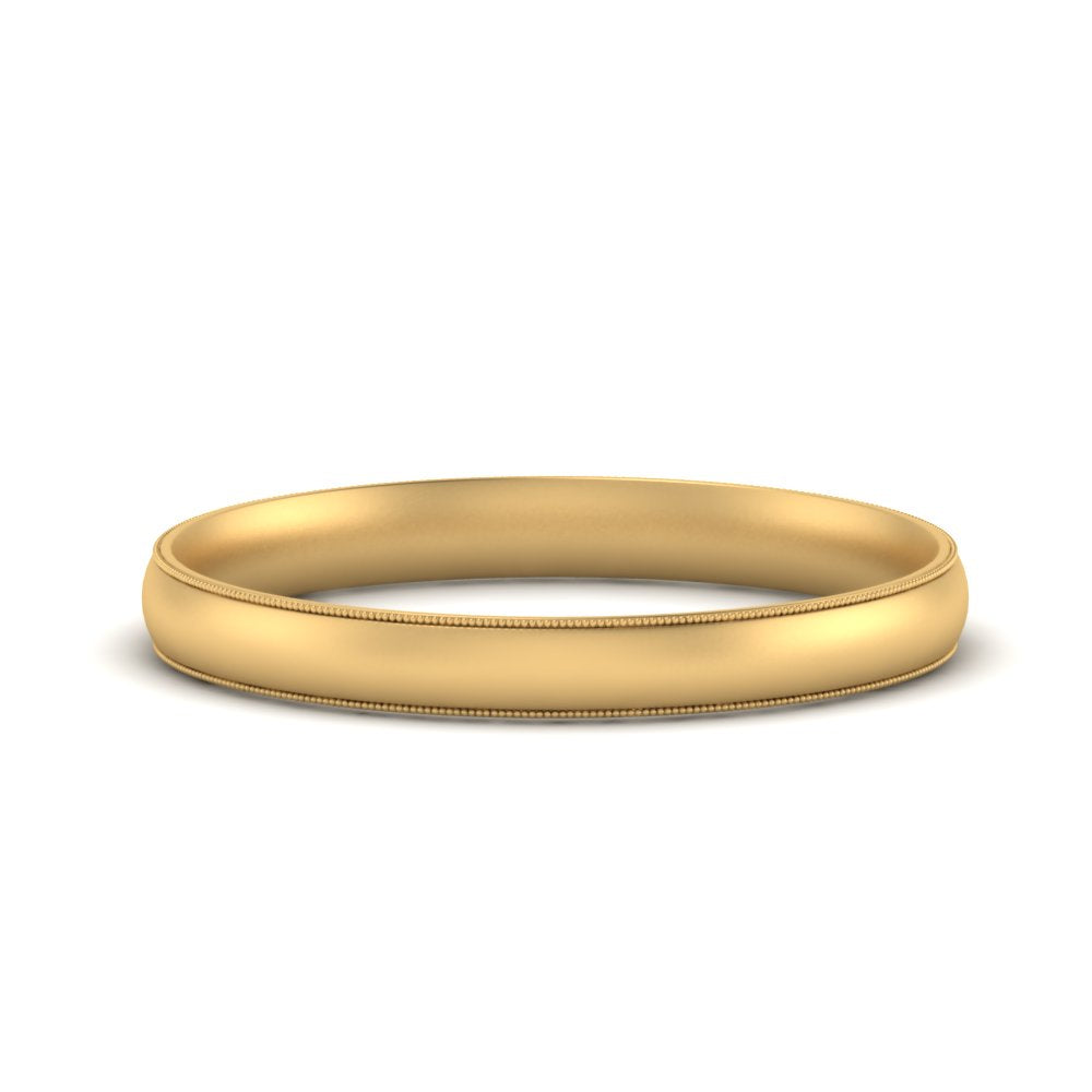 4 mm Milgrain Comfort Fit Mens Wedding Band