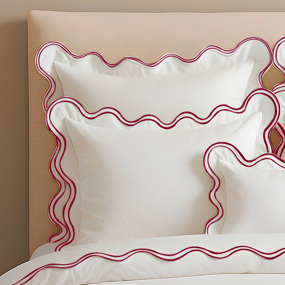 400TC Cotton Sateen Luxurious Double Scalloped Duvet Cover Set - Overture Gifts
