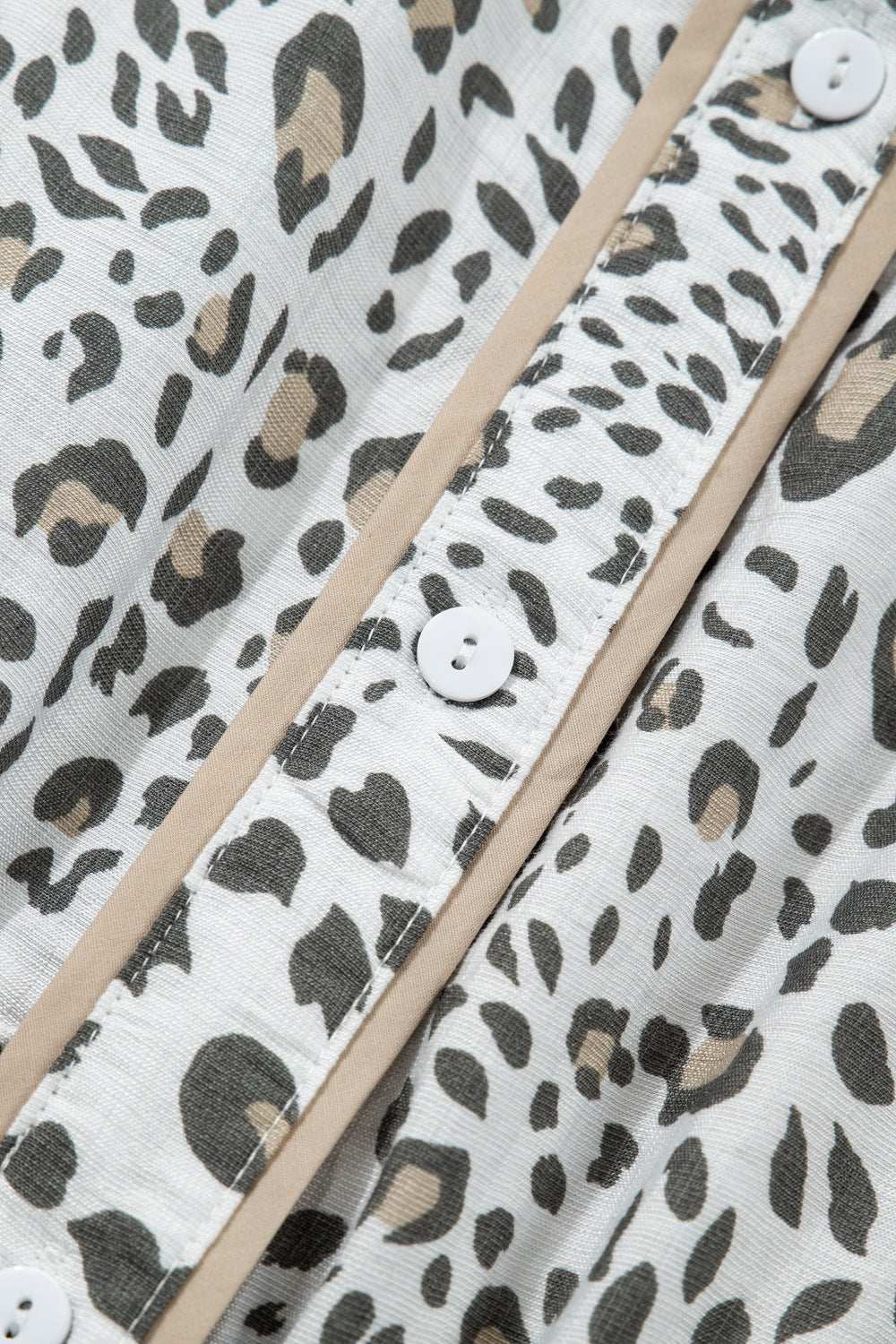 Leopard Print Button-Down Midi Dress