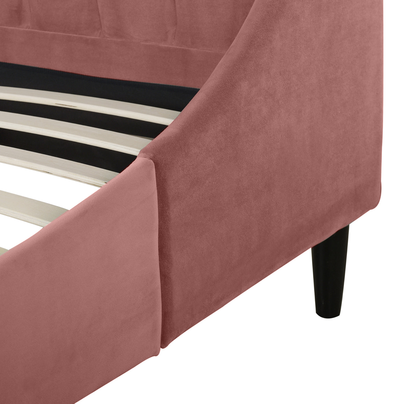 Aspen Vertical Tufted Headboard Platform Bed Set, Queen, Ash Rose