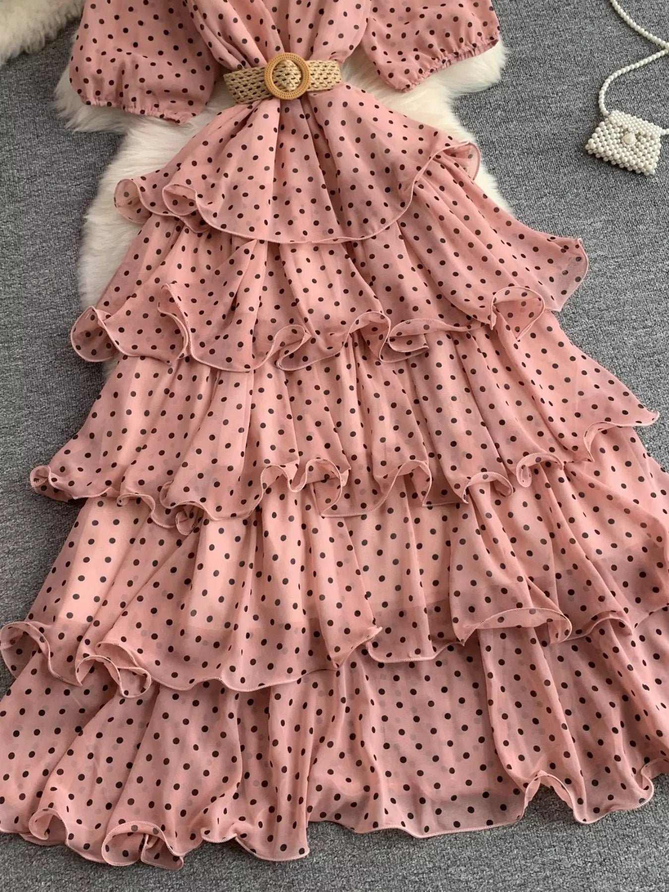 Polka Dot Ruffled Tiered Dress
