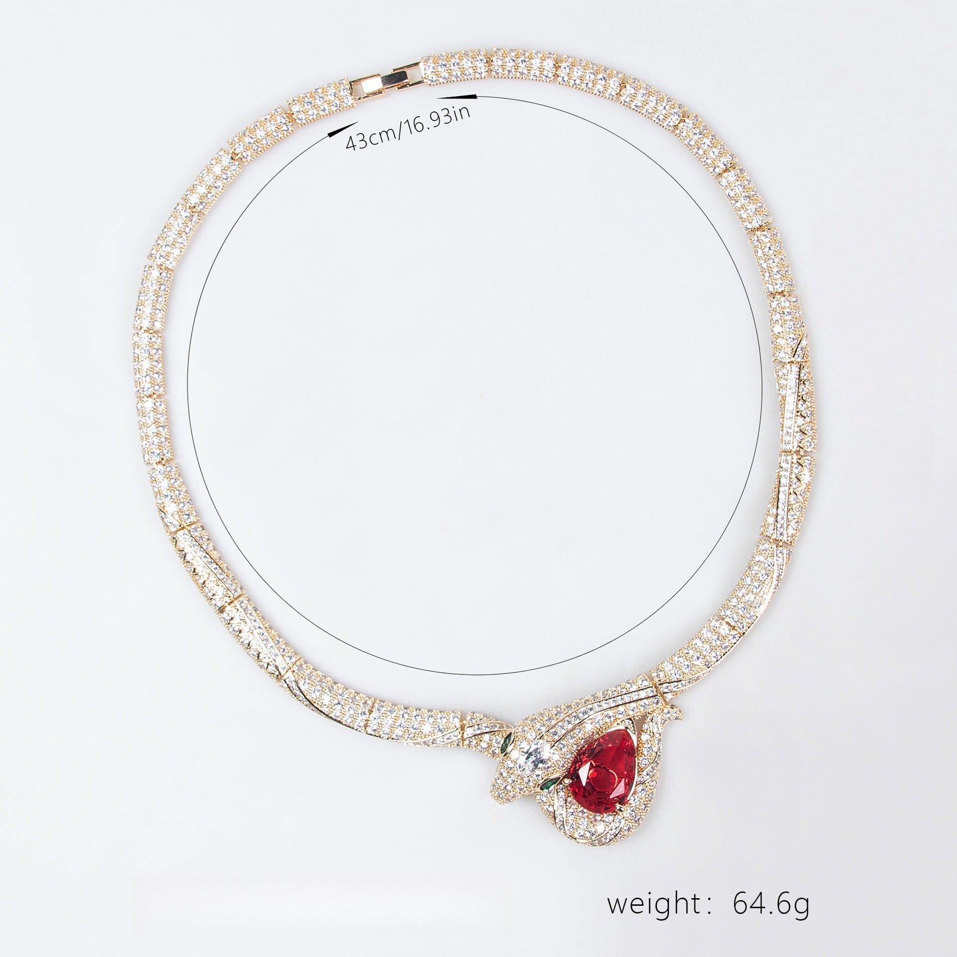 18K Gold "Petite Luxury" Snake-and-Bamboo-Knot Zircon Necklace