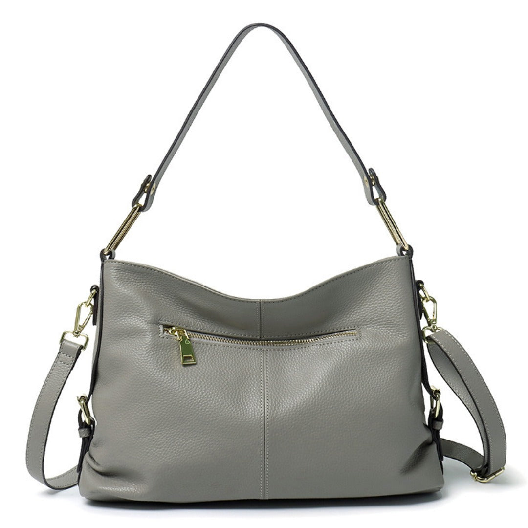 Elegant Genuine Leather Handbag - Stylish Fashion Leather Hobo Bag & Crossbody Tote Bag