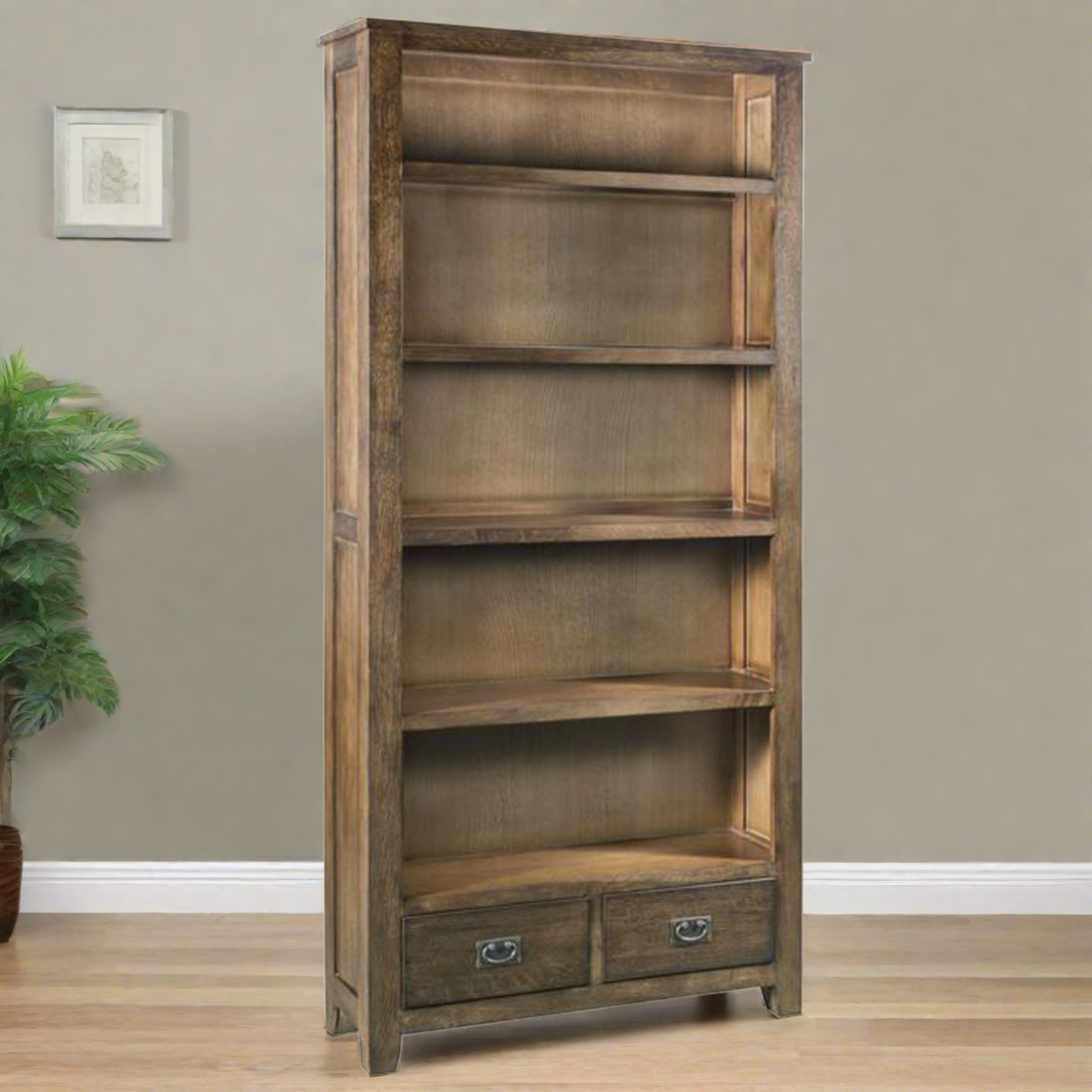 Mission Open Shelf Bookcase - Walnut