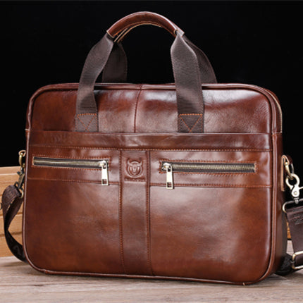 Leather Briefcase For Laptops Made From Full-grain Cowhide Professional Business Bag