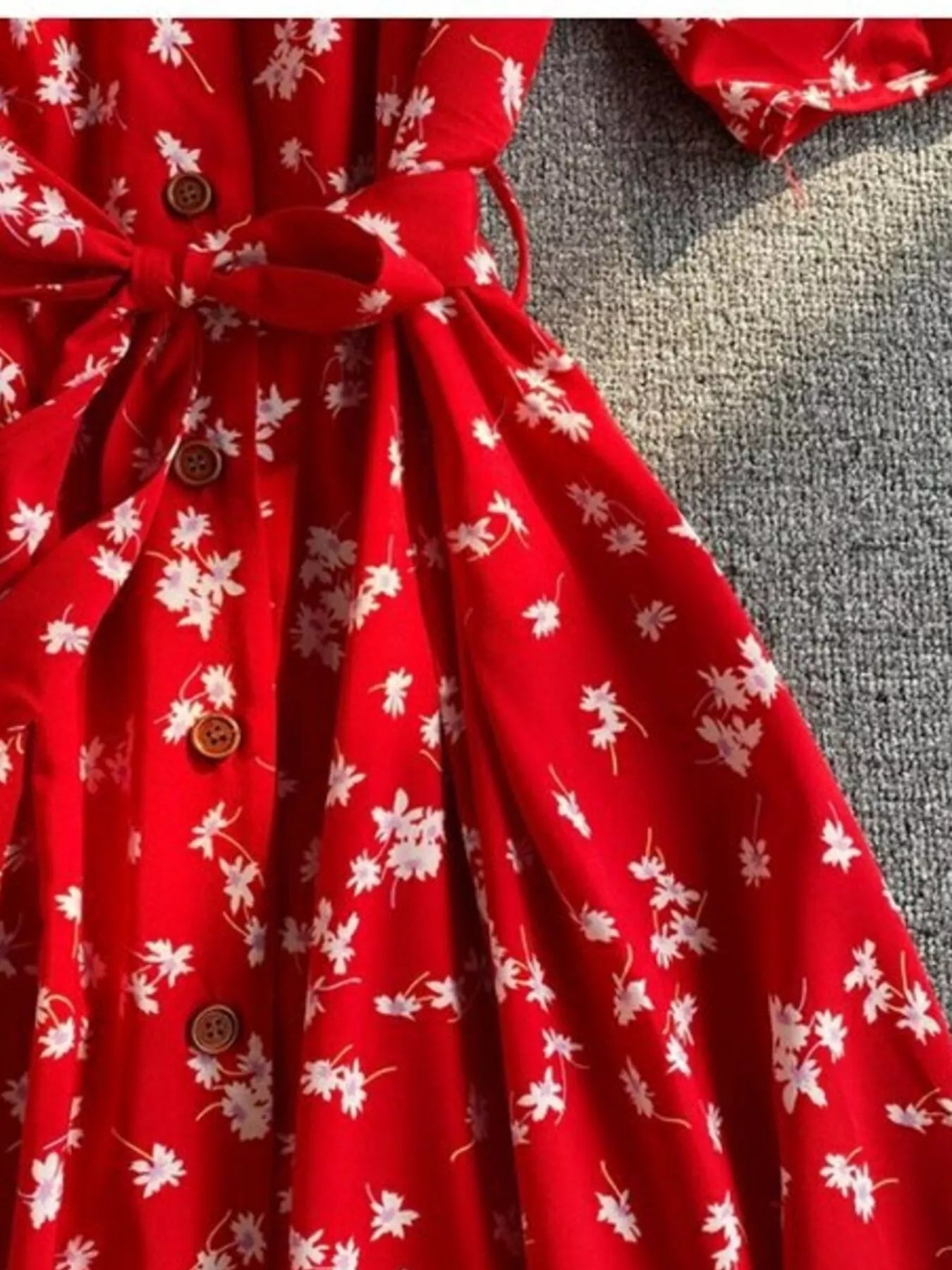 Floral Print V-Neck Midi Dress