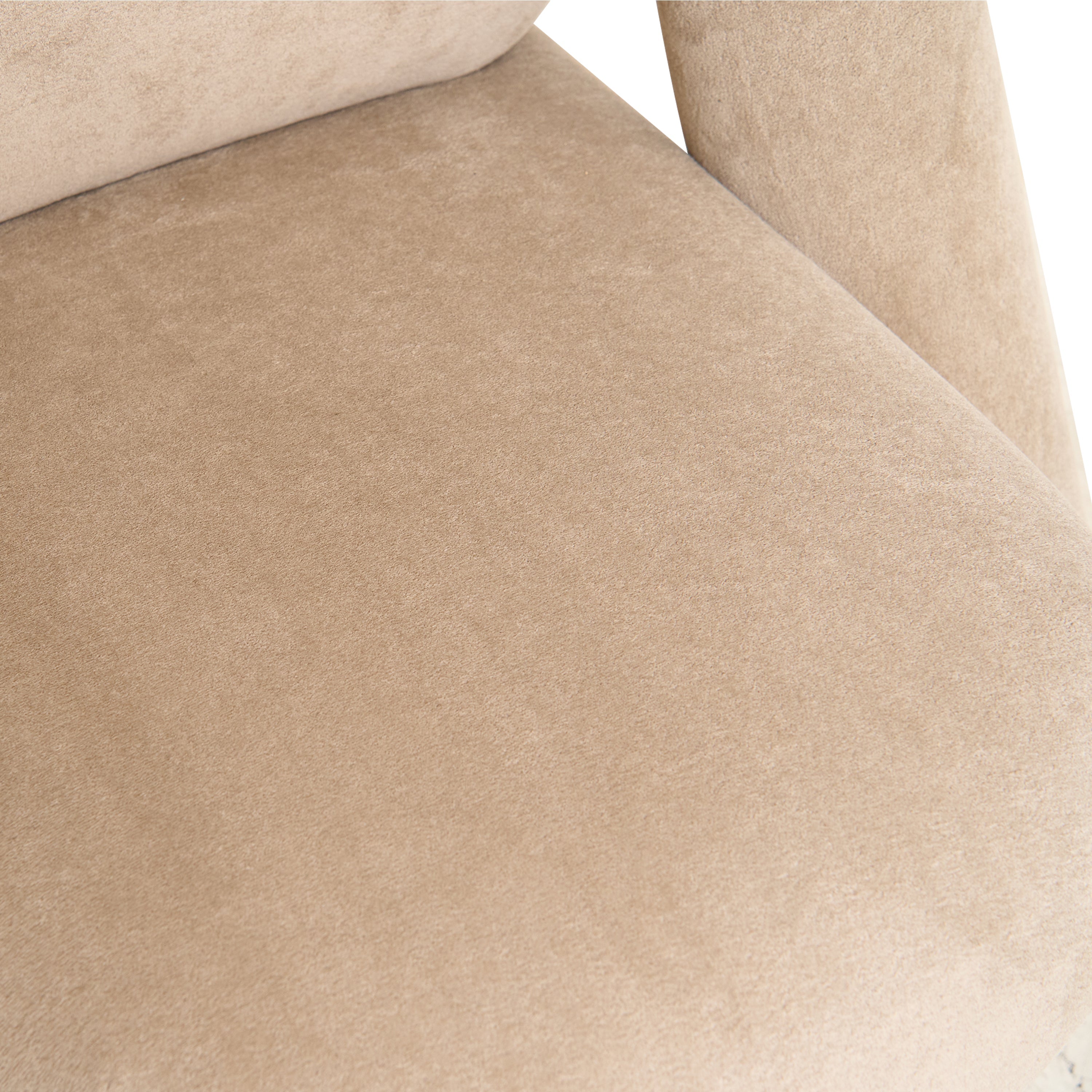 Lounge Chair in Dark Beige Velvet
