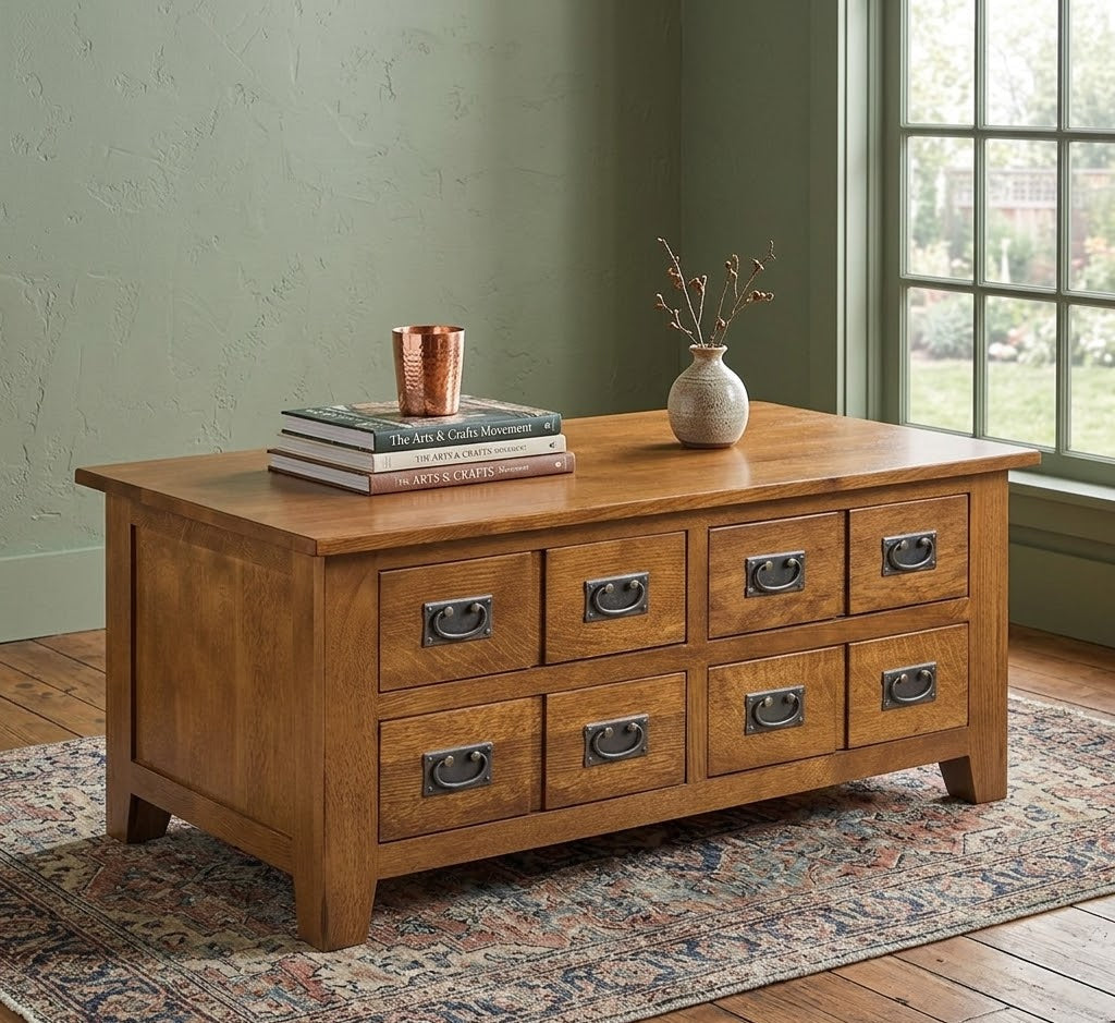 Mission 8 Drawer Coffee Table