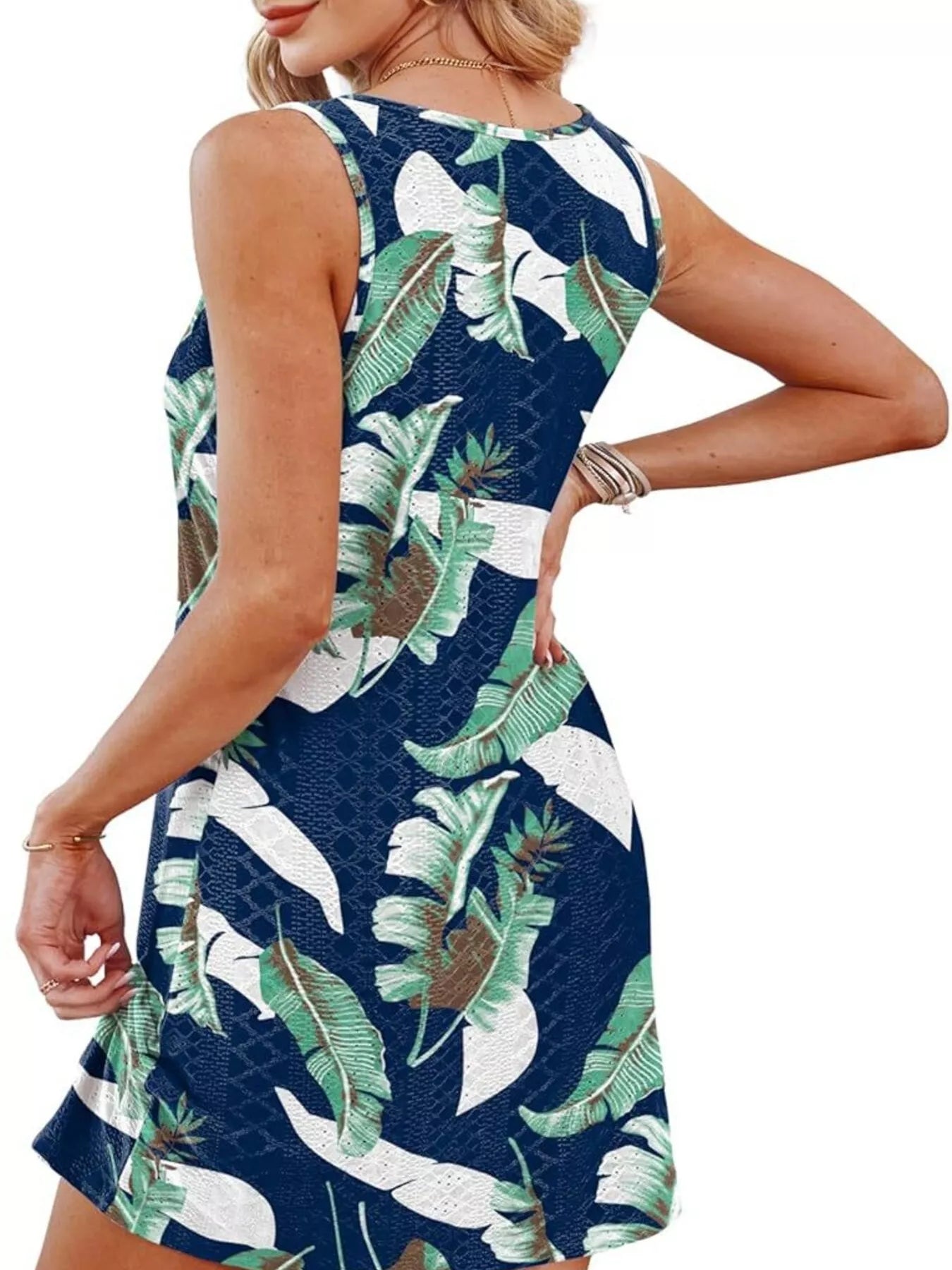 Sleeveless Knotted Hem Tank Dress