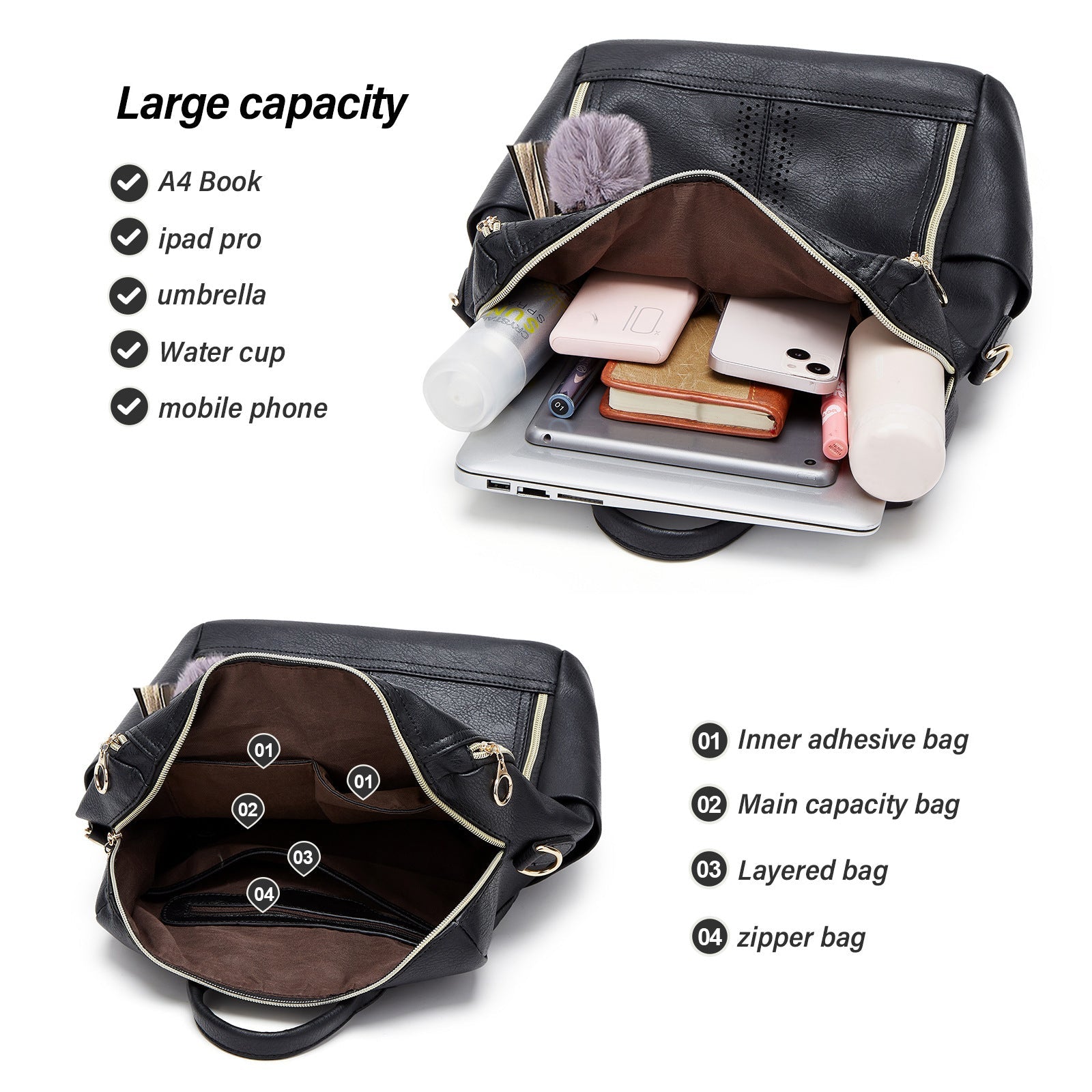 Springsummer Korean-style Casual Soft-leather Womens Backpack