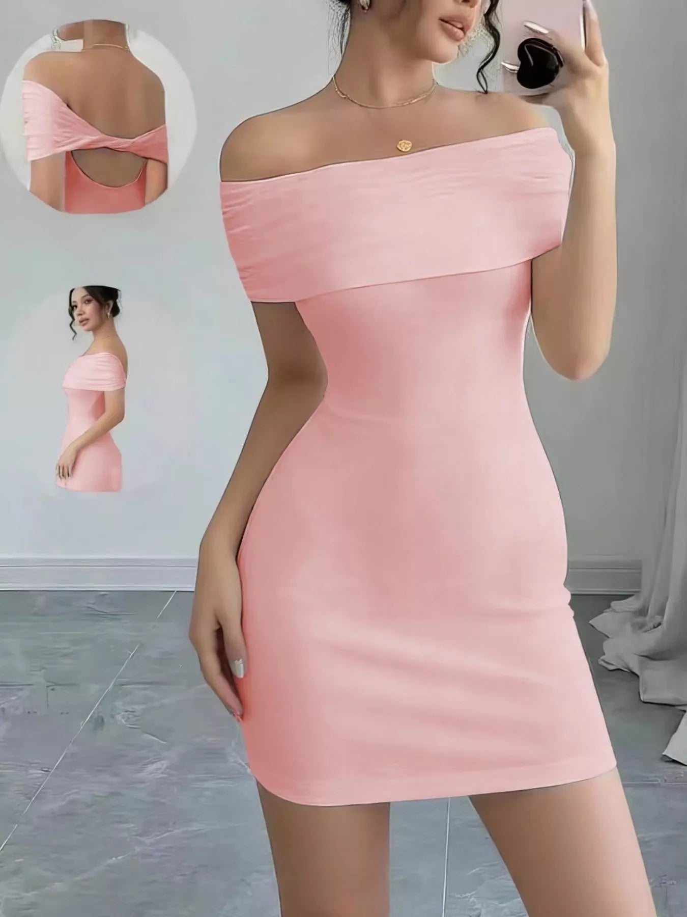 Off-Shoulder Bodycon Mini Dress