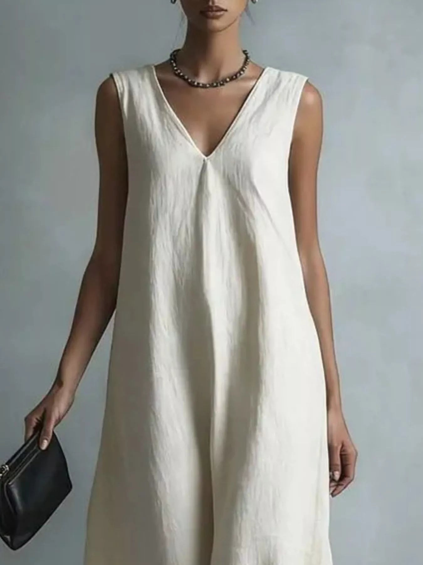 Full Size V-Neck Sleeveless Maxi Dress Plus Size