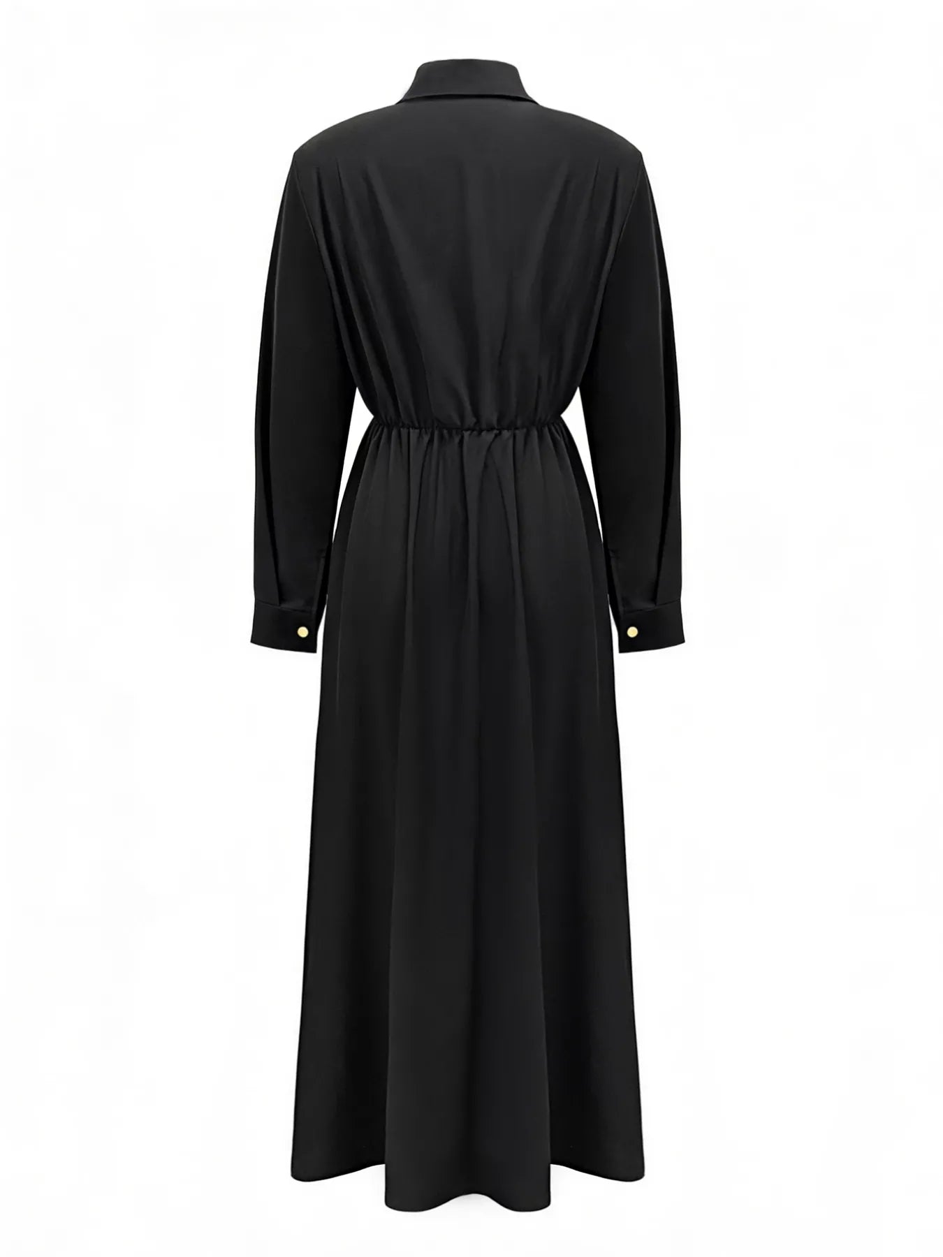 Button Front Long Sleeve Maxi Dress