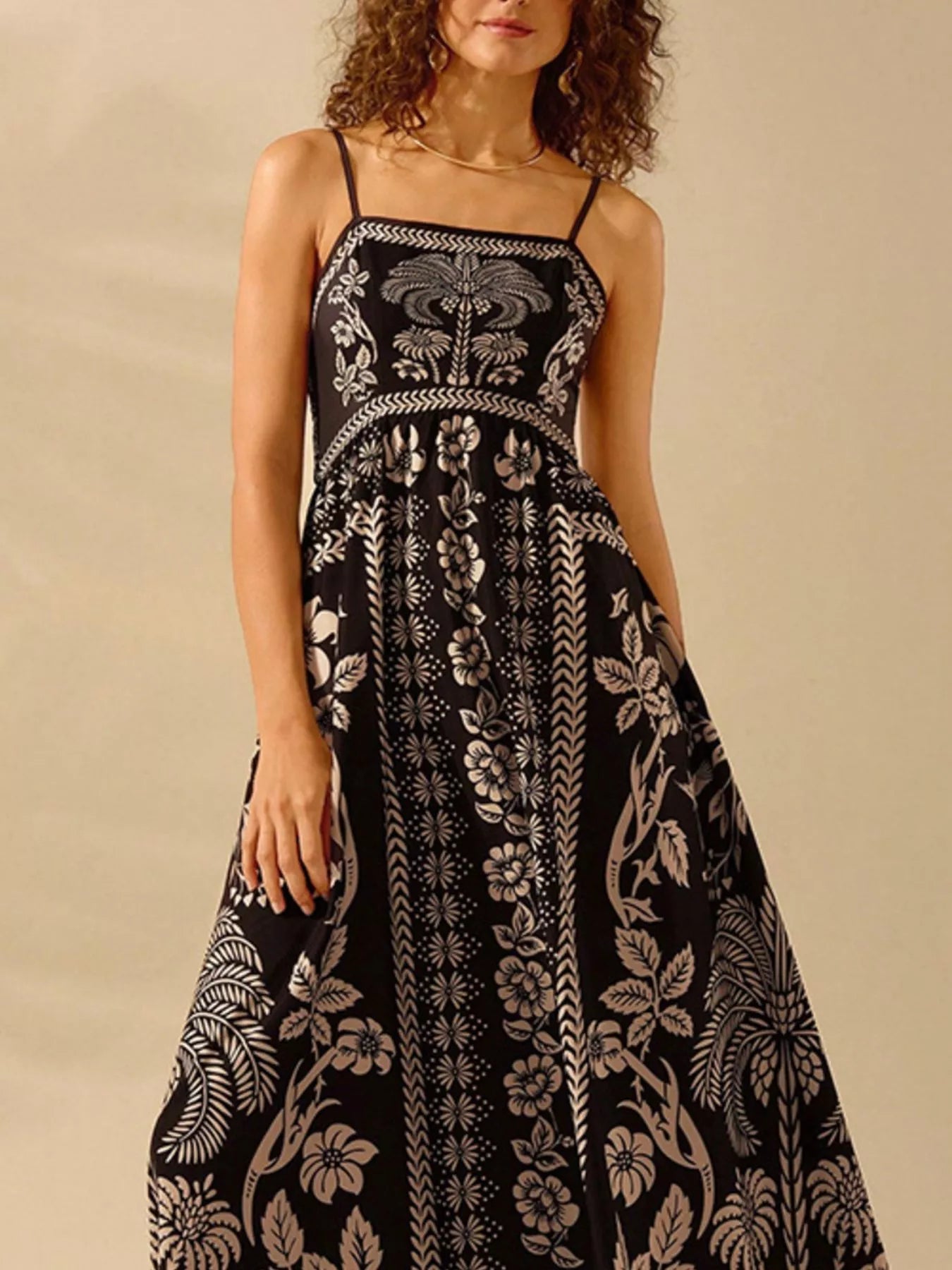 Floral Print Spaghetti Strap Maxi Dress