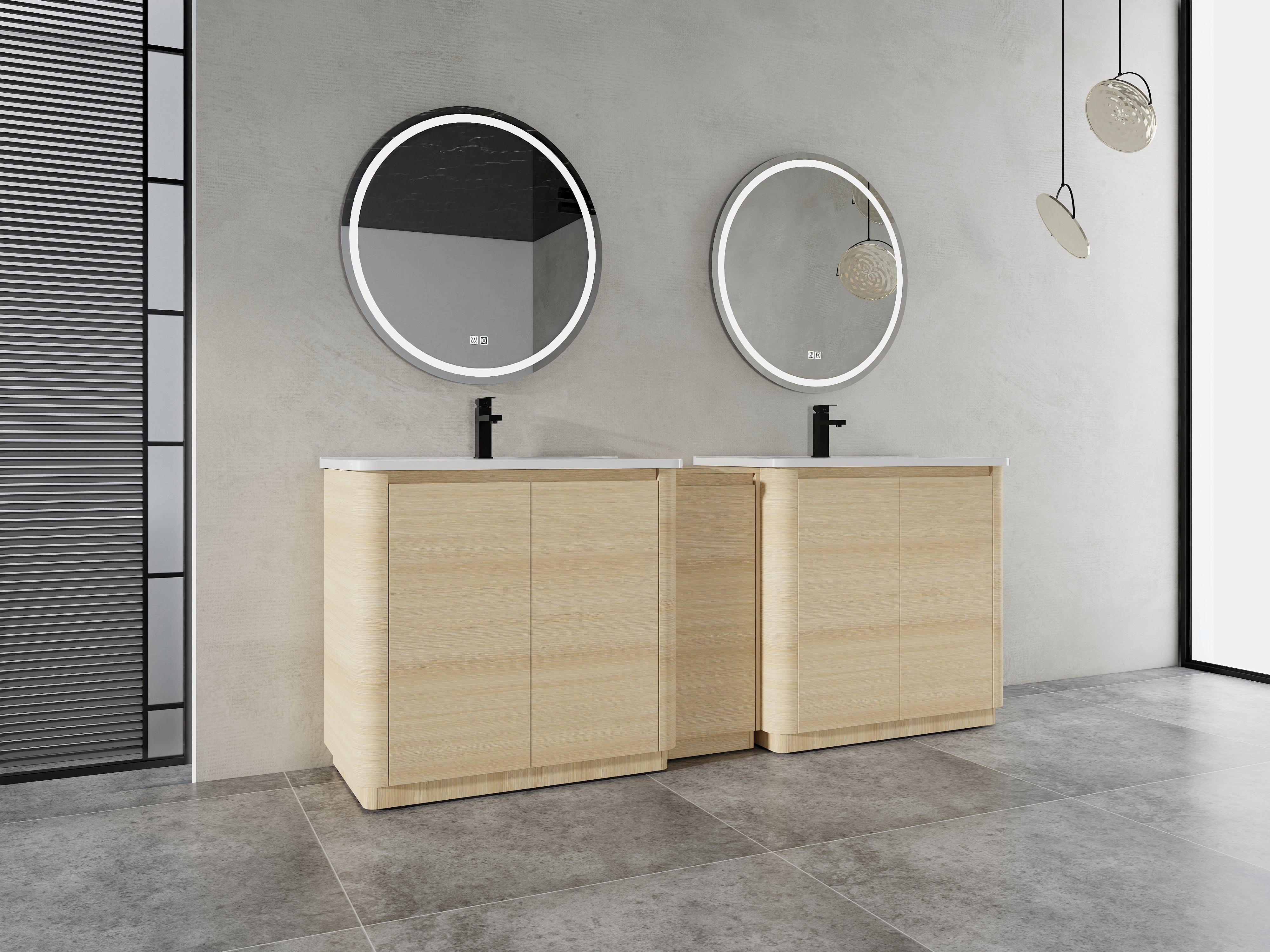 92'' Freestanding Bathroom Vanity with Ceramic Sink