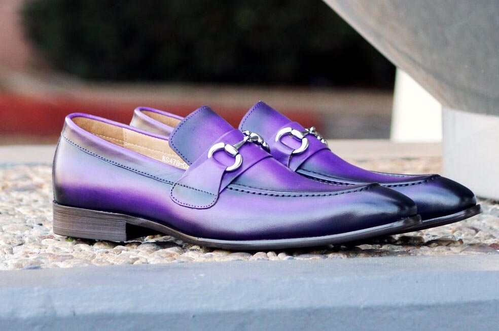 Carrucci Calfskin Loafer - Purple