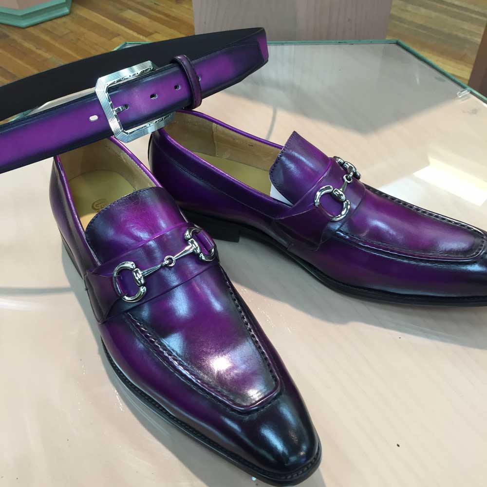 Carrucci Calfskin Loafer - Purple