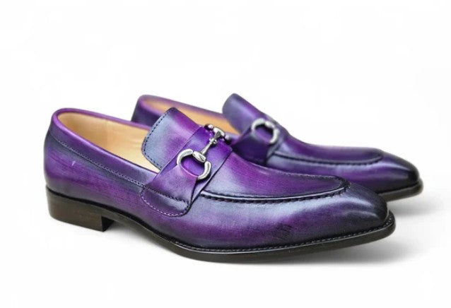 Carrucci Calfskin Loafer - Purple