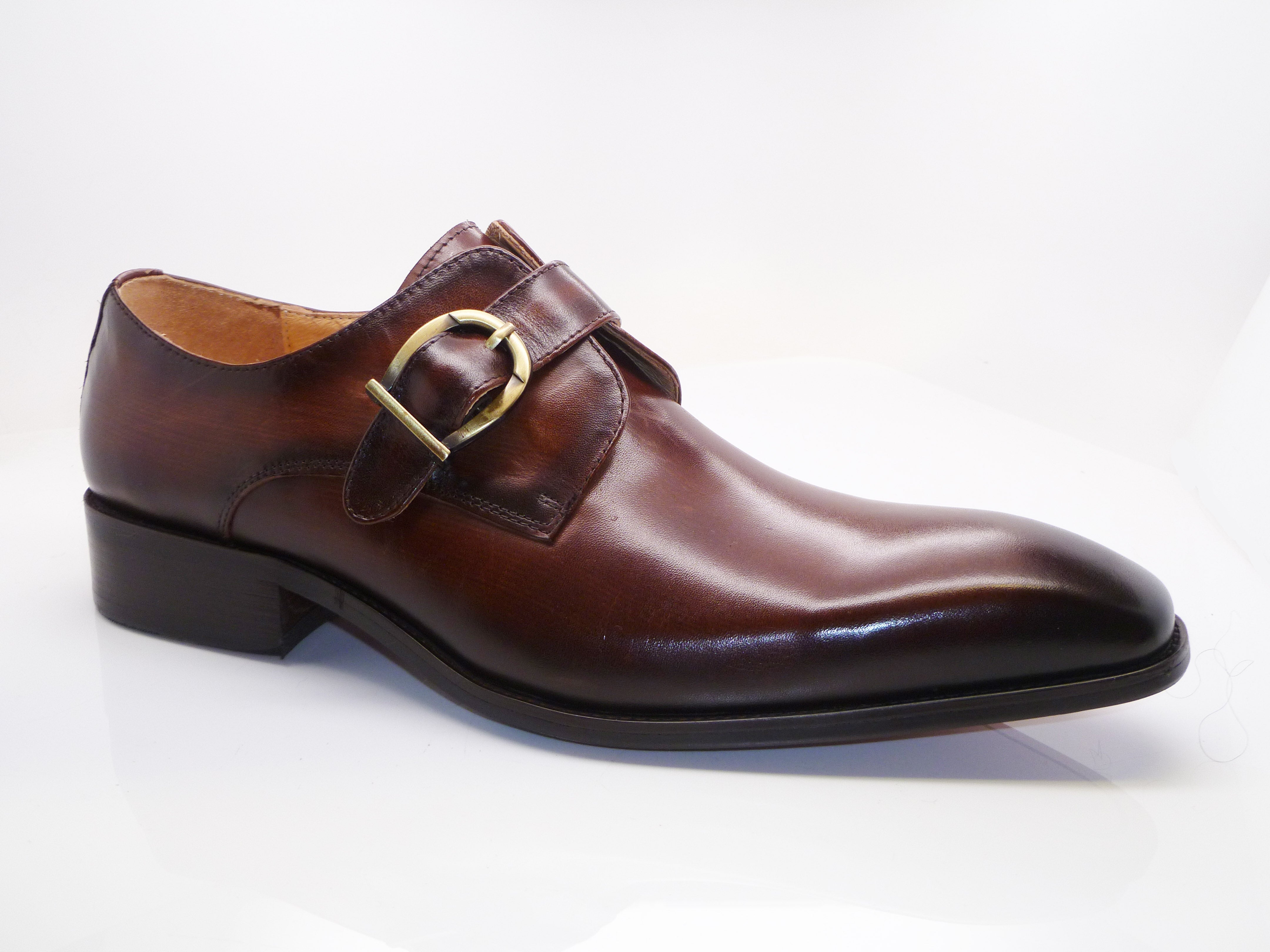 Carrucci Calfskin Monkstrap - Chestnut