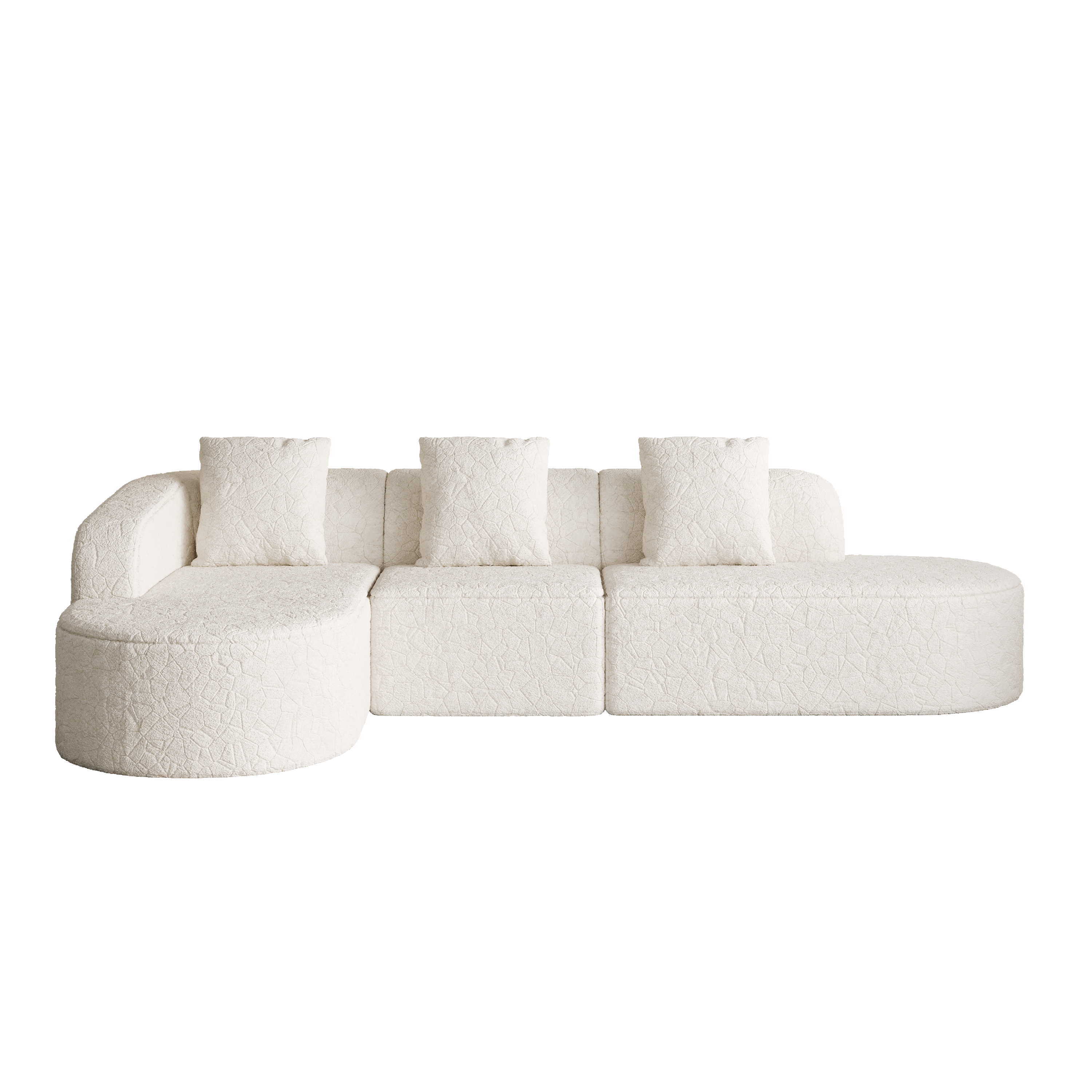 111.8-Inch L-Shaped Curved Modular Sofa