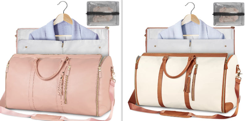 Women's Large Capacity Travel Duffle and Garment Bag Handbag