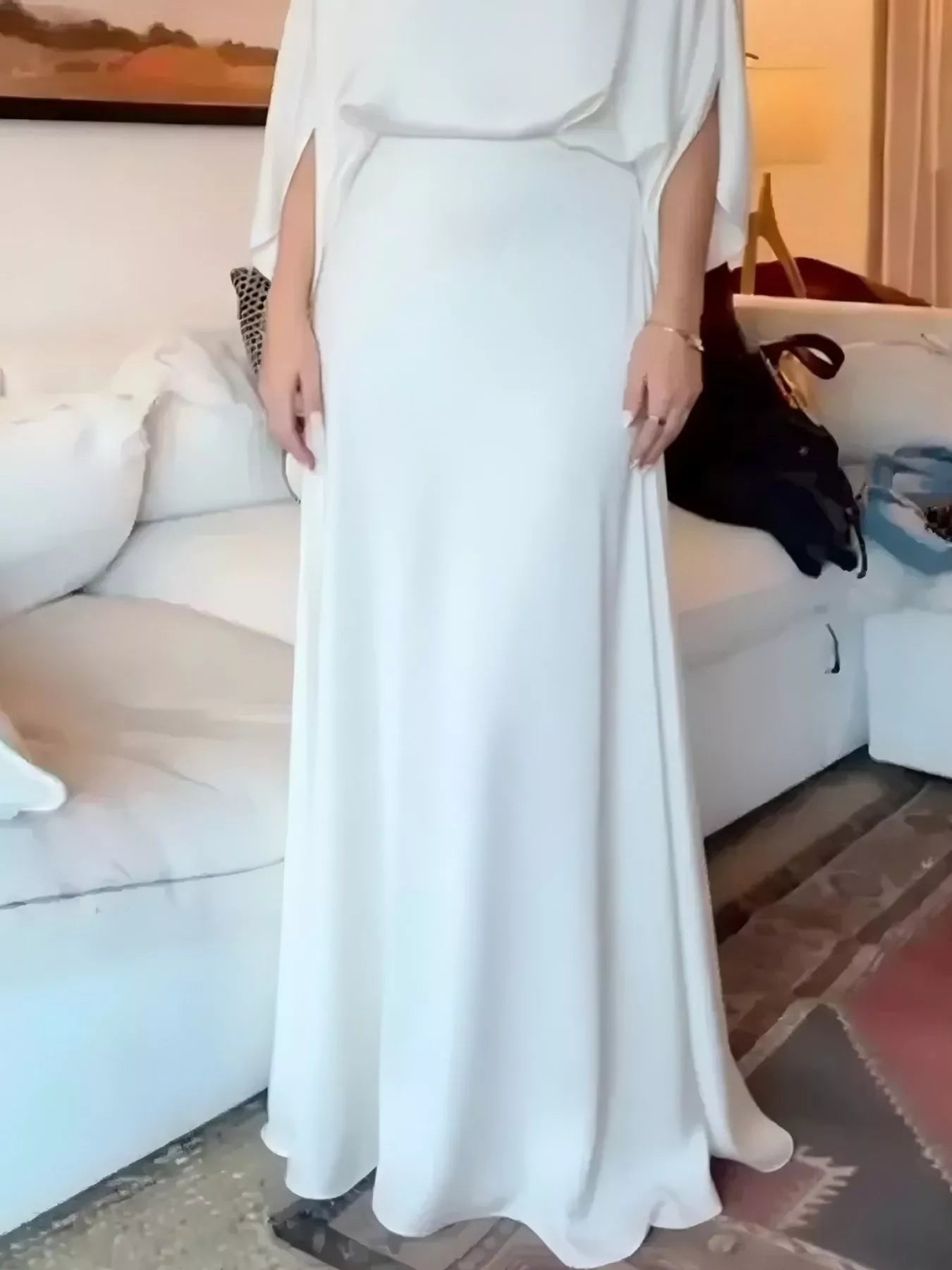 Full Size Elegant Batwing Sleeve Maxi Dress Plus Size