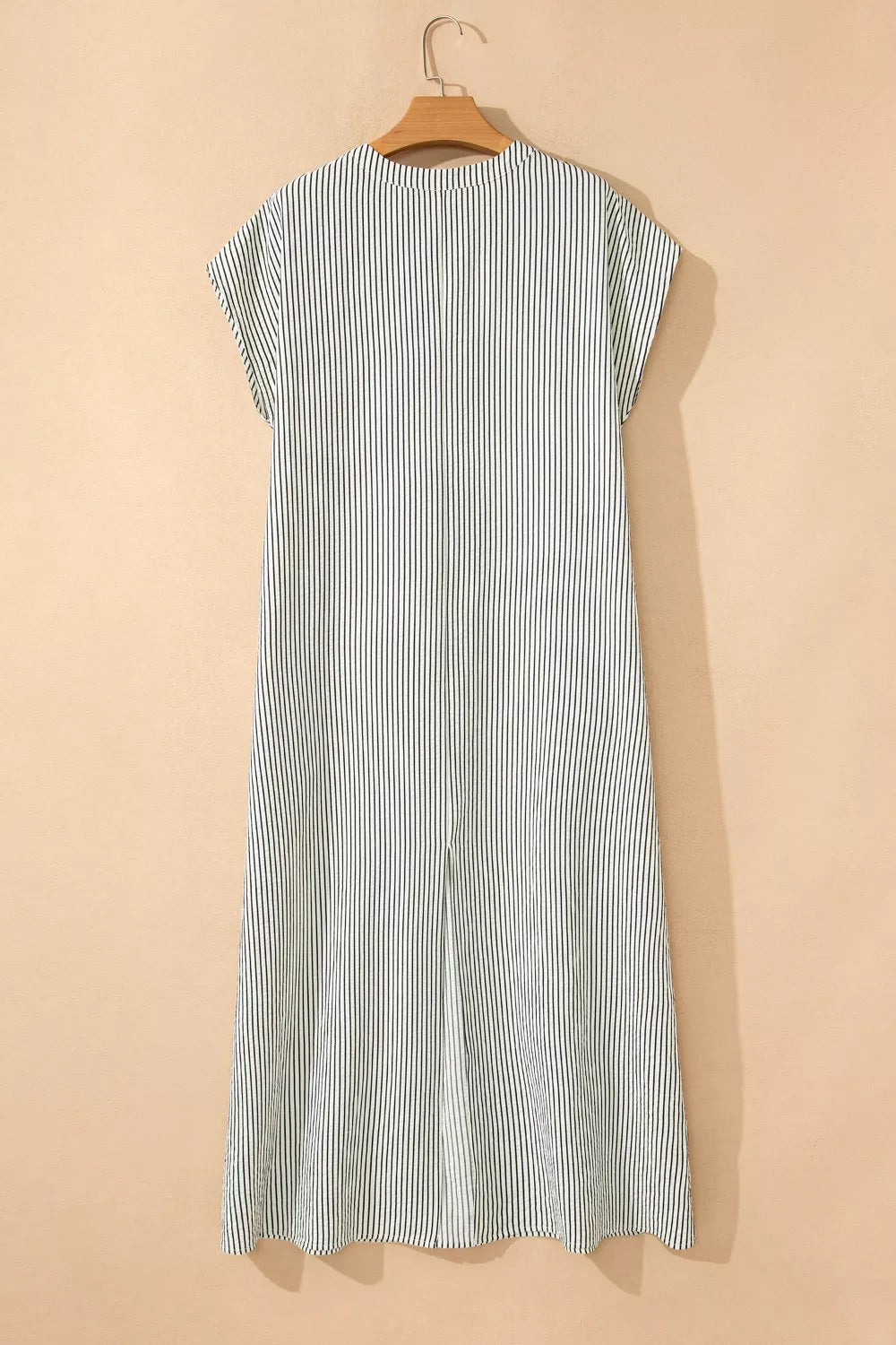 Striped Ruffle Button Front Maxi Dress