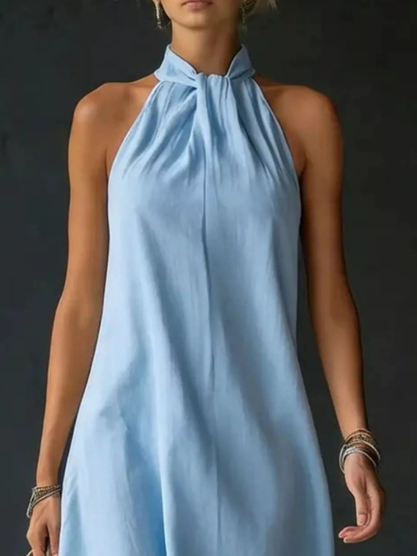 Halter Neck Sleeveless Maxi Dress