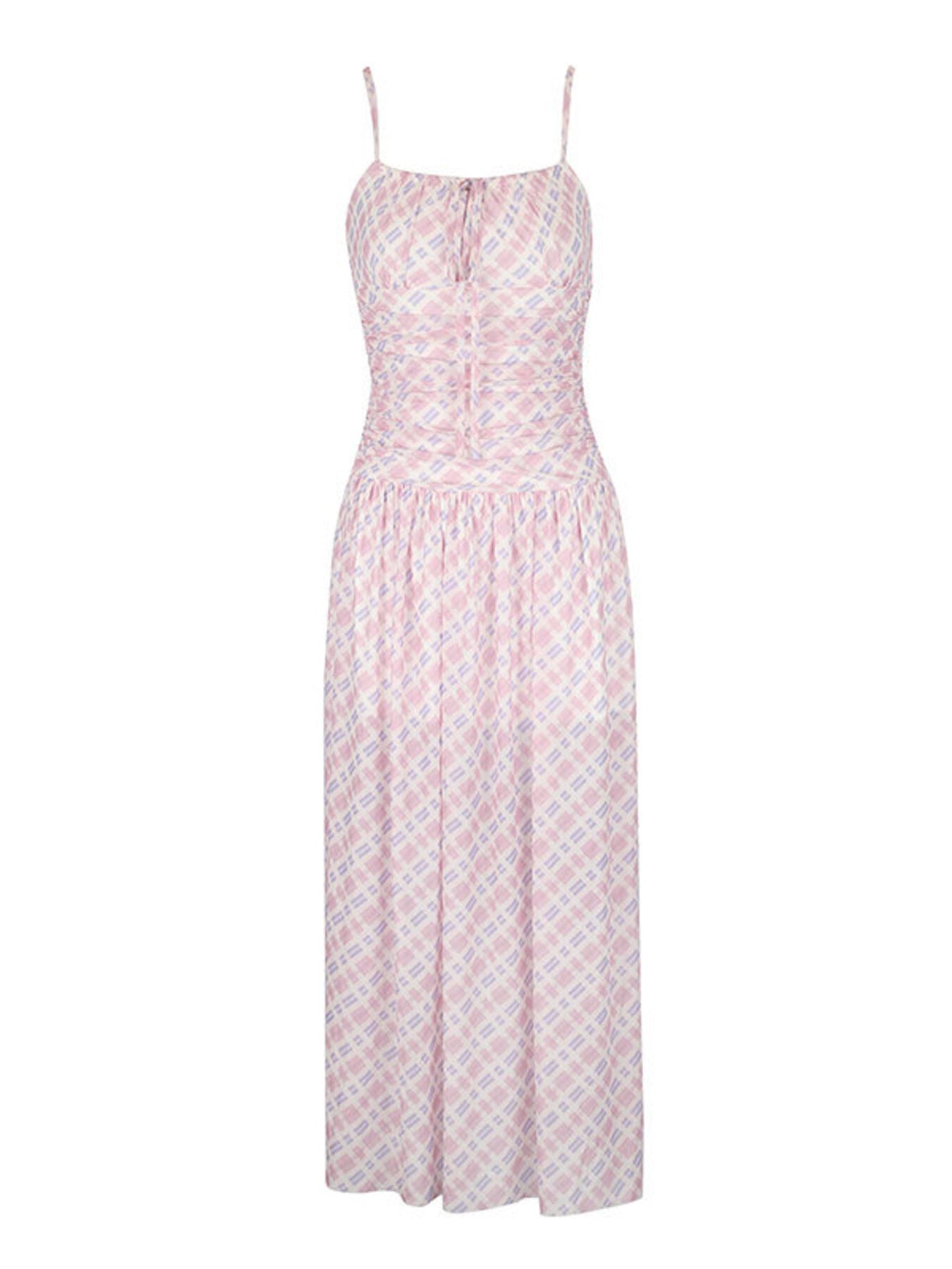 Plaid Spaghetti Strap Maxi Dress