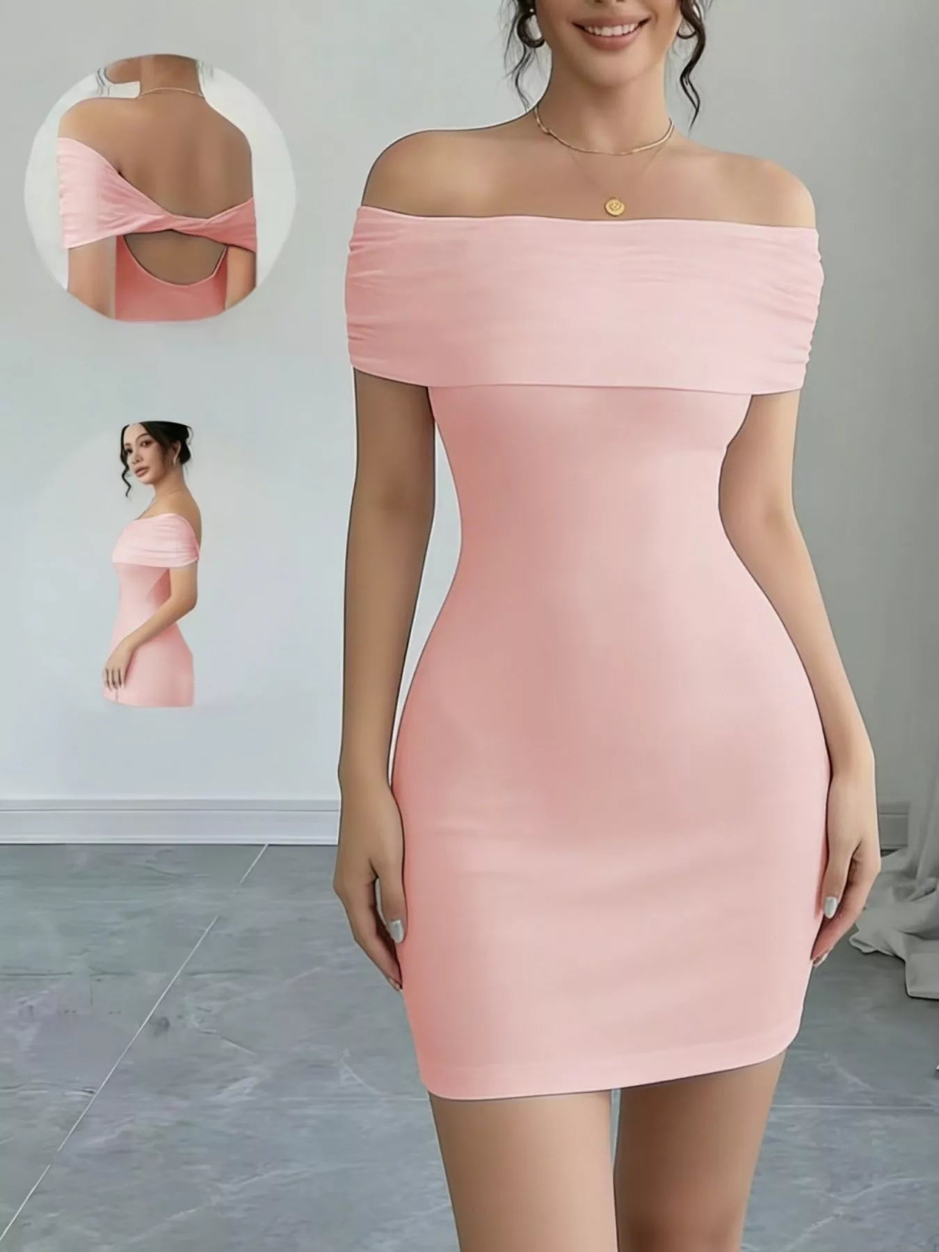 Off-Shoulder Bodycon Mini Dress