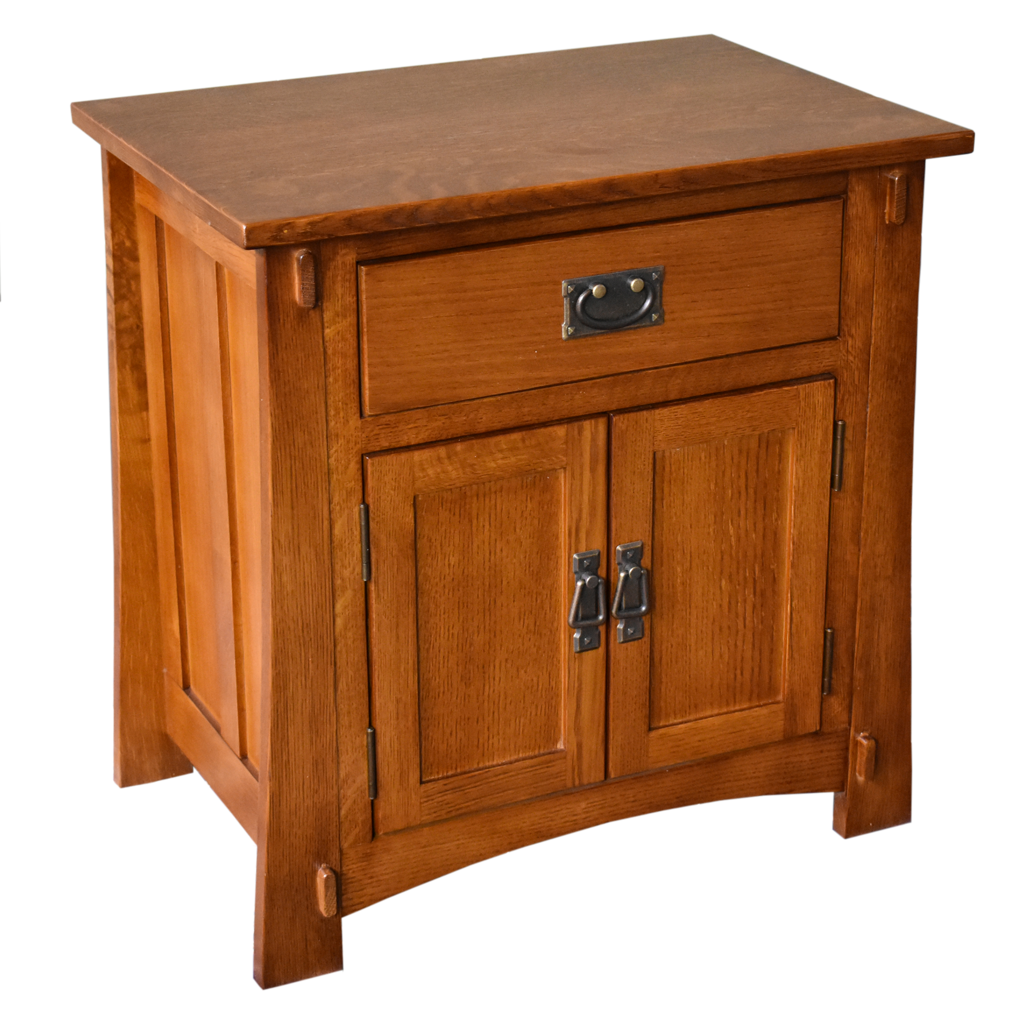 Mission Style Solid Oak Nightstand Model - Michael's Cherry Stain