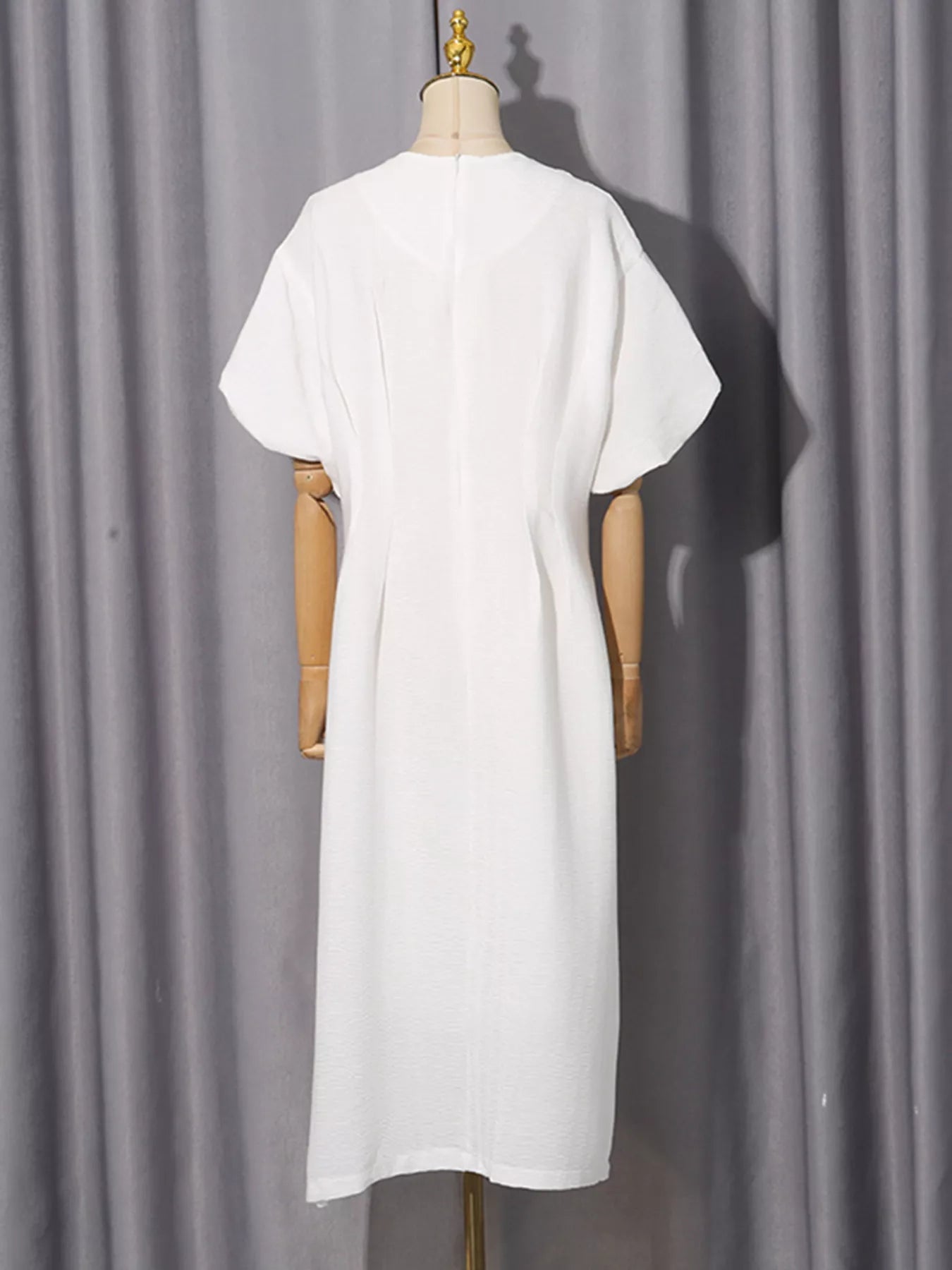 Embellished Puff Sleeve Midi Dress