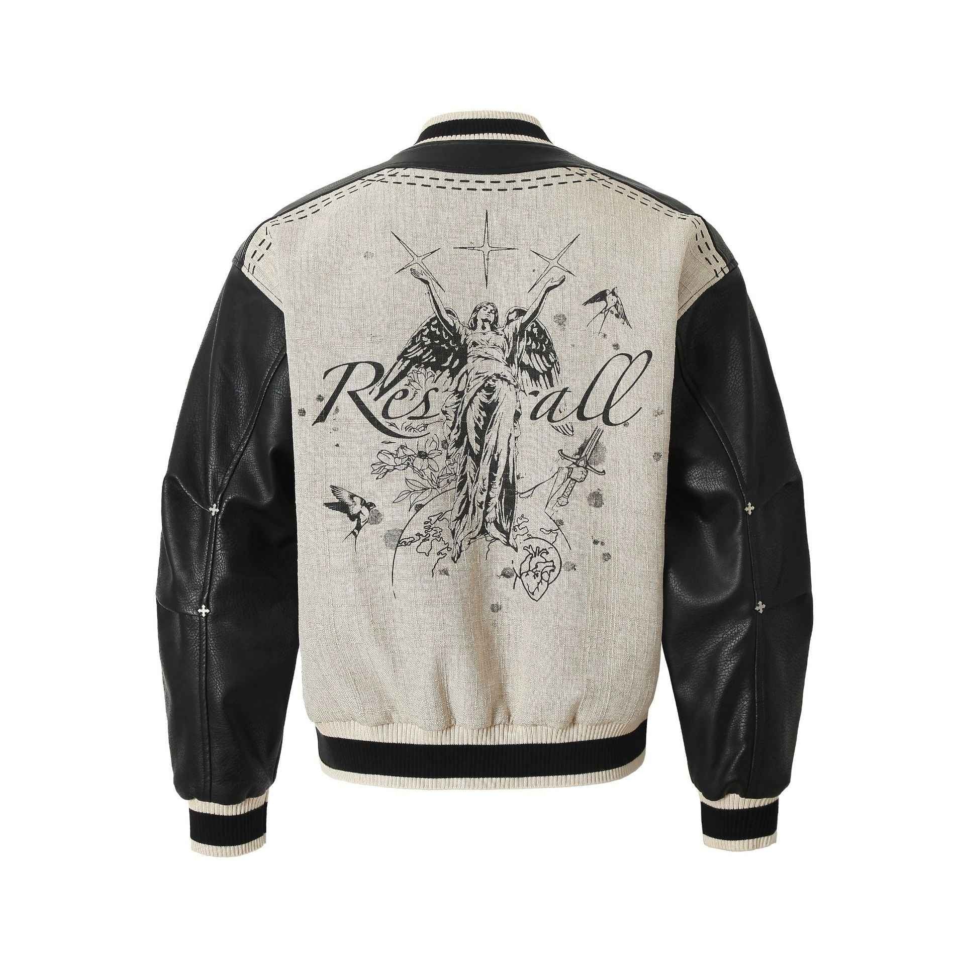 Printed leather jacket