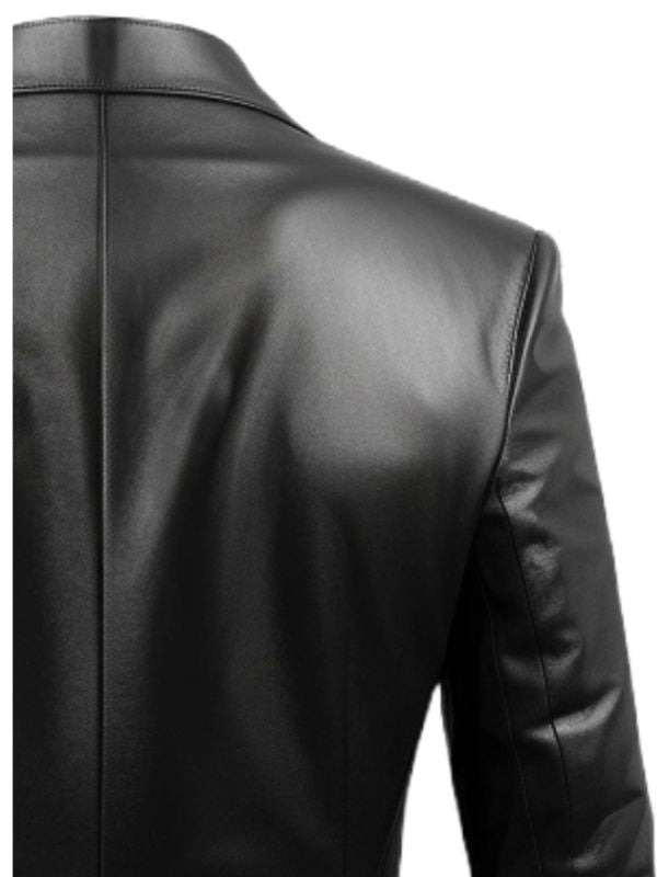 Men Black Biker Leather Blazer – Leather Coats for Men