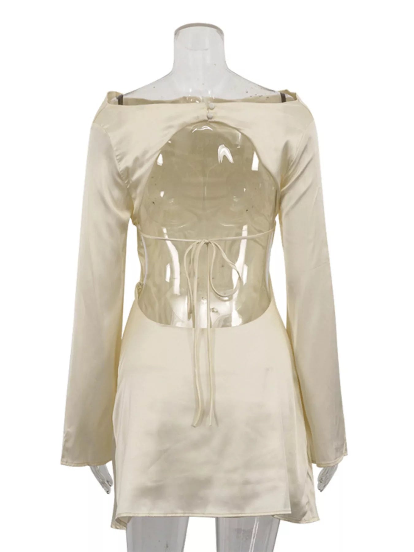 Backless Long Sleeve Mini Dress