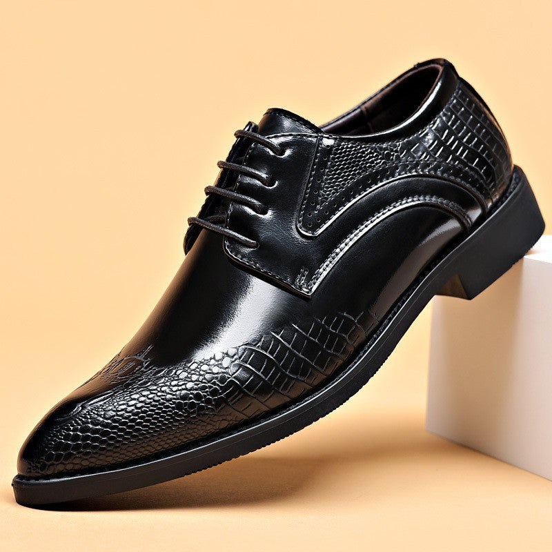 Mens Casual British-style Pointed-toe Leather Shoes Plus Size