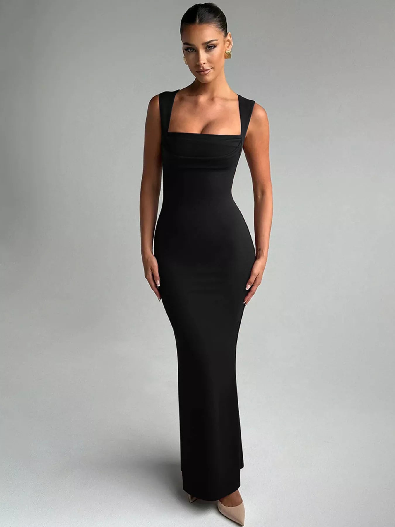 Square Neck Sleeveless Maxi Dress