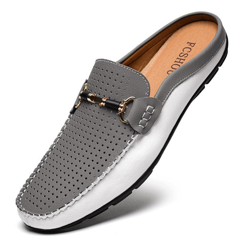 Large-size Leather Shoes Mens Breathable Loafer Shoes