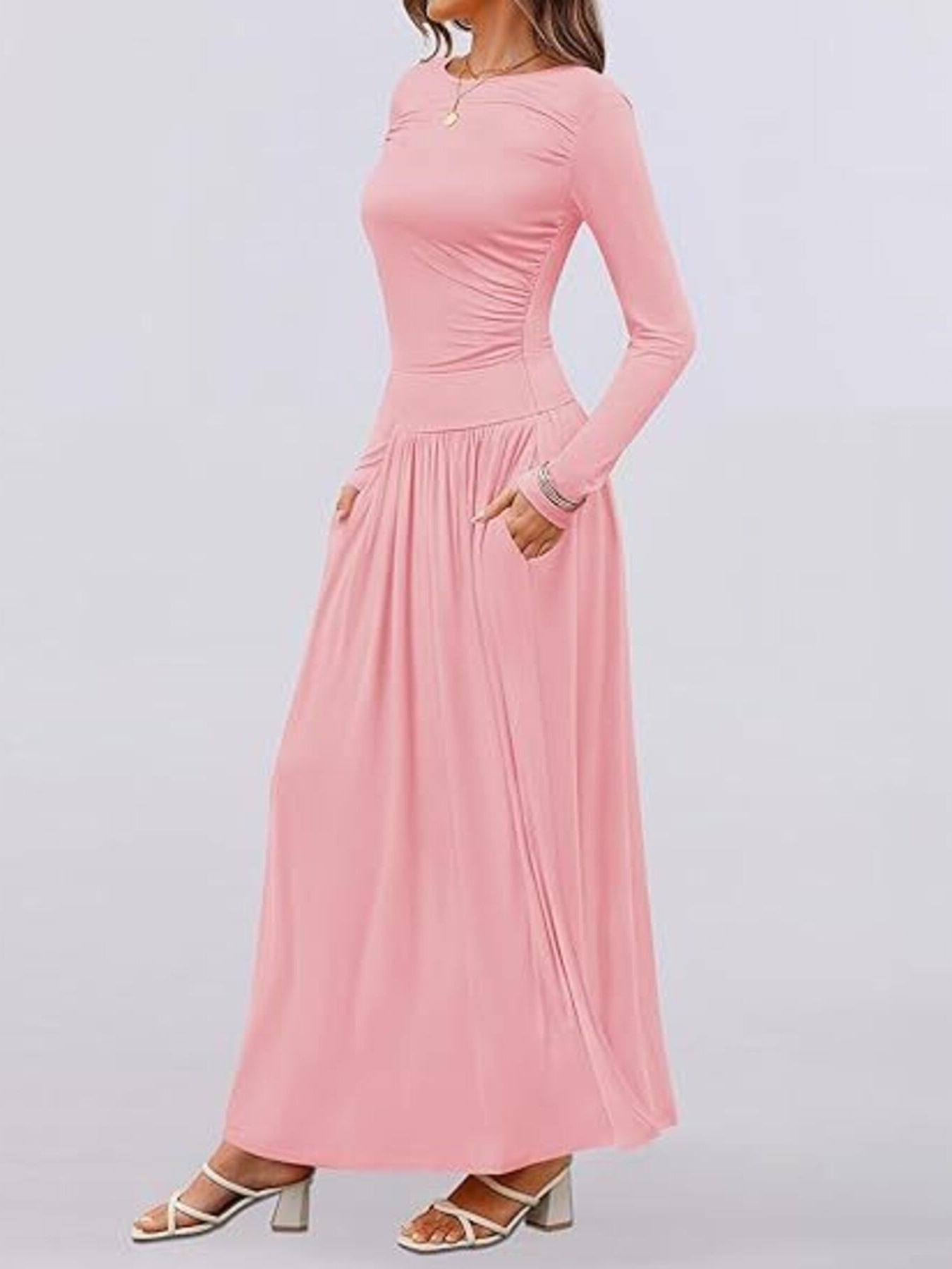 Long Sleeve Maxi Dress with Pockets