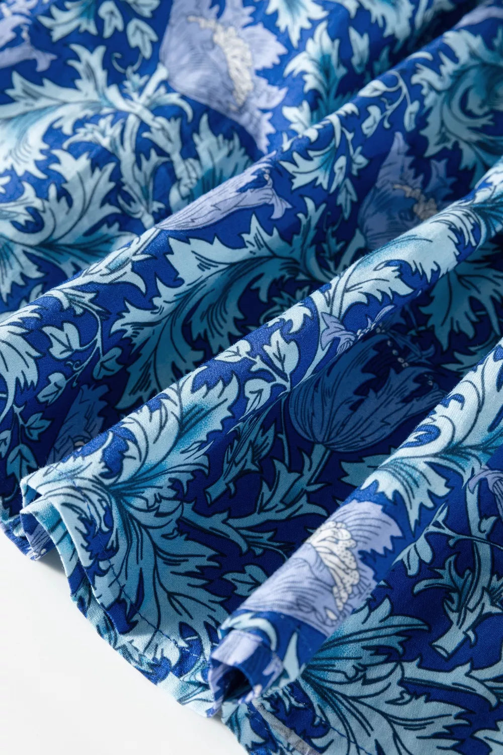Floral Printed Frilled V Neck Bracelet Sleeve Long Dress